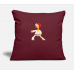 Funny Karate Rubber Chicken Burgundy Pillow